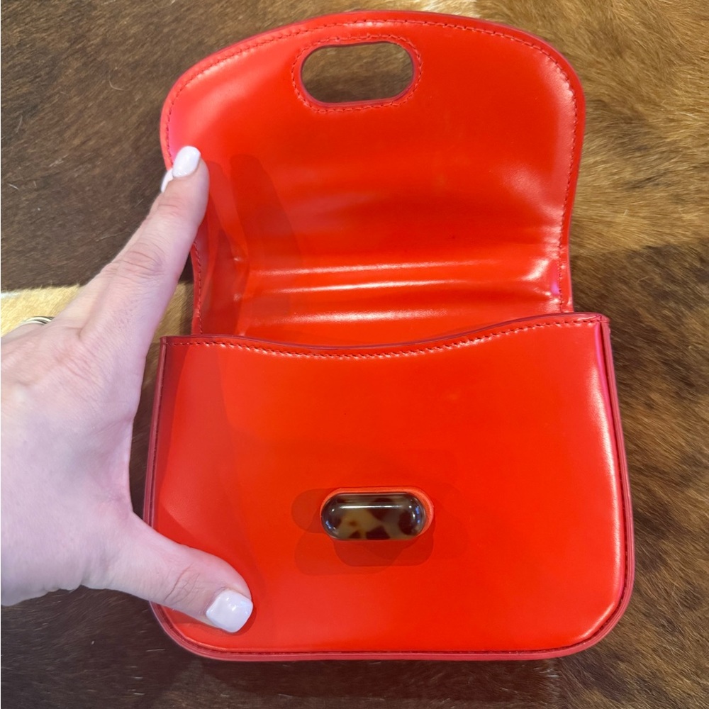 EDIE PARKER Tortoise-detail Leather Mini Bag In Red - Picture 4 of 7